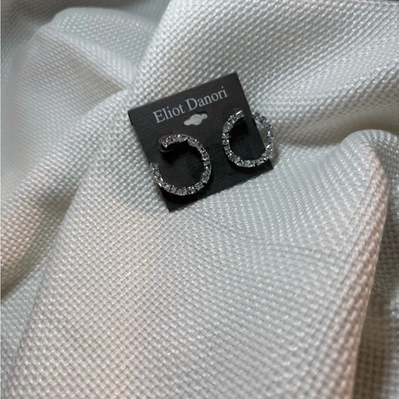 Eliot Danori Sparkling Silver Crystal Hoops - Picture 3 of 8